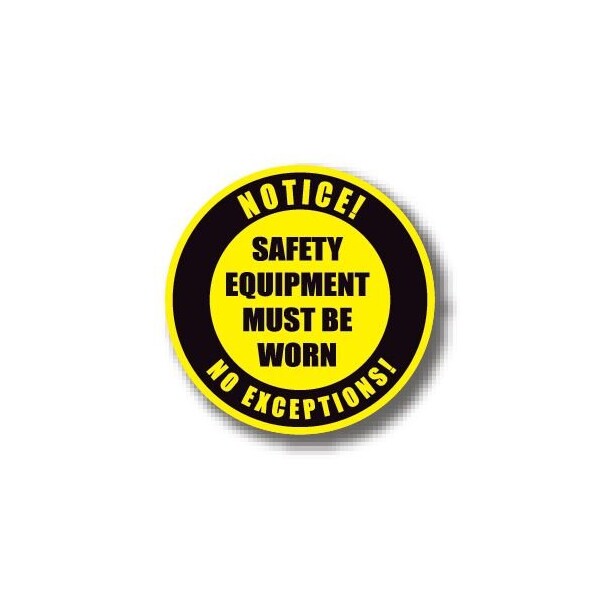 Ergomat 24in CIRCLE SIGNS - Notice! Safety Equipment Must Be Worn No Exceptions! DSV-SIGN 576 #0178 -UEN - main